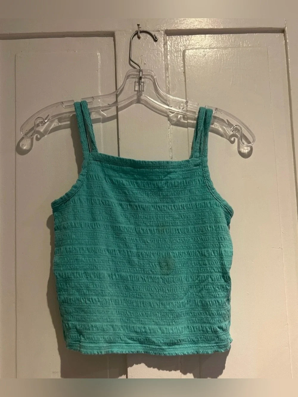 Old Navy Teal Textured Square-Neck Tank